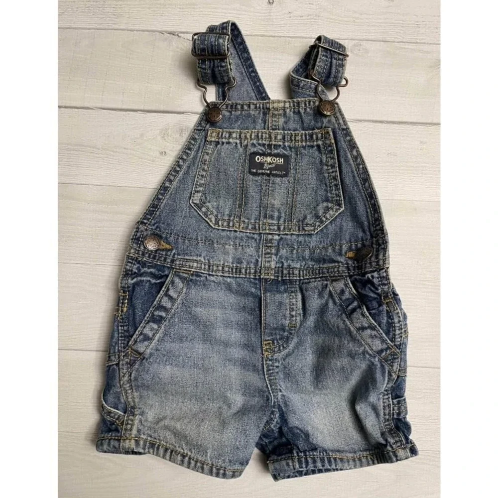 OshKosh B'Gosh baby‎ denim shortalls overalls 12 months